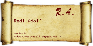 Redl Adolf névjegykártya